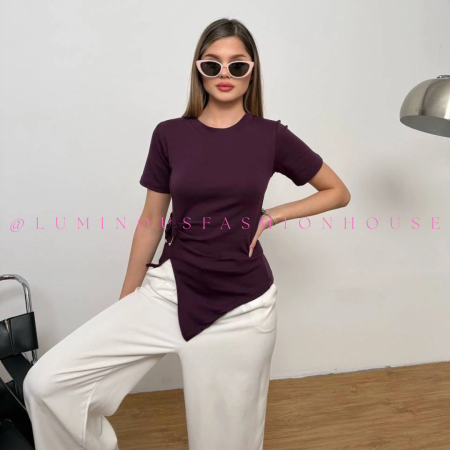 Burgundy Waisted Top